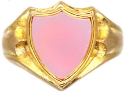 Edwardian 9ct Gold Signet Ring With A Shield Set With A Carnelian