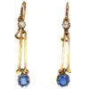 Edwardian 15ct Gold, Sapphire & Diamond Drop Earrings -Antique Jewellery Company DSC05470