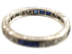 Art Deco 18ct White Gold, Sapphire & Diamond Eternity Ring 14 Art Deco 18ct White Gold, Sapphire & Diamond Eternity Ring -Antique Jewellery Company DSC05475
