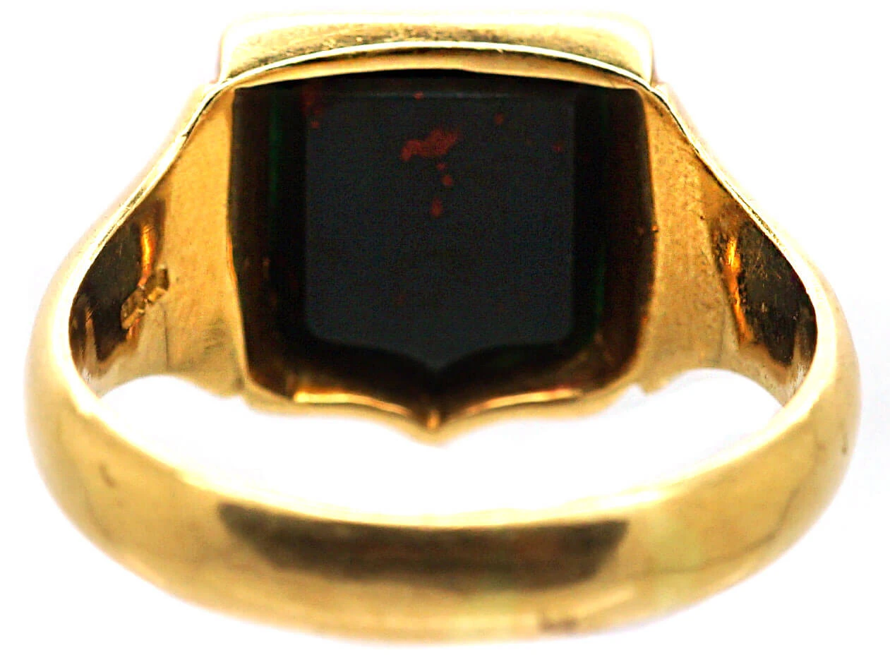 Masonic 18ct Gold Signet Ring With Bloodstone Masonic Intaglio Assayed In 1916 7 Masonic 18ct Gold Signet Ring With Bloodstone Masonic Intaglio Assayed In 1916 - Image 5