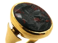 Victorian 9ct Gold Signet Ring With A Bloodstone Intaglio Of Hermes -Antique Jewellery Company DSC05494