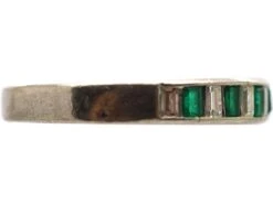 Art Deco Platinum Half Eternity Ring Set With Baguette Emeralds & Baguette Diamonds 13 Art Deco Platinum Half Eternity Ring Set With Baguette Emeralds & Baguette Diamonds -Antique Jewellery Company DSC05519 scaled 1