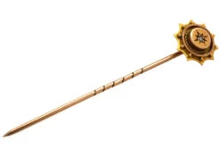 Victorian 9ct Gold & RoseDiamond Round Tie Pin -Antique Jewellery Company DSC05583 1