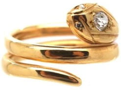 Victorian 18ct Snake Ring Set With A Diamond -Antique Jewellery Company DSC05593