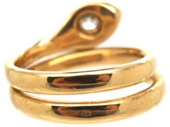Victorian 18ct Snake Ring Set With A Diamond -Antique Jewellery Company DSC05595