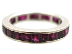 Art Deco 18ct White Gold Ruby Eternity Ring -Antique Jewellery Company DSC05602