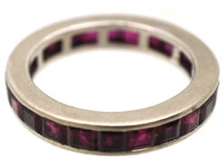 Art Deco 18ct White Gold Ruby Eternity Ring -Antique Jewellery Company DSC05605