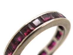 Art Deco 18ct White Gold Ruby Eternity Ring -Antique Jewellery Company DSC05609