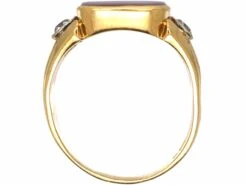 Early 20th Century 14ct Gold, Diamond & Carnelian Ring With A Carved Intaglio Of An Eagle 11 Early 20th Century 14ct Gold, Diamond & Carnelian Ring With A Carved Intaglio Of An Eagle -Antique Jewellery Company DSC05613 scaled 1