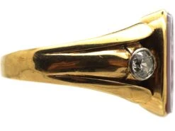 Early 20th Century 14ct Gold, Diamond & Carnelian Ring With A Carved Intaglio Of An Eagle 13 Early 20th Century 14ct Gold, Diamond & Carnelian Ring With A Carved Intaglio Of An Eagle -Antique Jewellery Company DSC05618 scaled 1