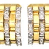 18ct Gold & Diamond Angled Hoop Earrings 2 18ct Gold & Diamond Angled Hoop Earrings -Antique Jewellery Company DSC05659