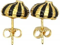 18ct Gold & Black Enamel & Diamond Sea Urchin Earrings By Jean Schlumberger For Tiffany & Co -Antique Jewellery Company DSC05684 scaled 1