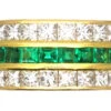French 18ct Gold Three Row Emerald & Diamond Ring 2 French 18ct Gold Three Row Emerald & Diamond Ring -Antique Jewellery Company DSC05723