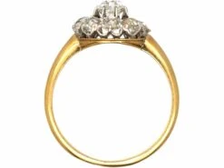 French Early 19th Century 18ct Gold & Platinum Cluster Ring Set With Old Mine Cut Diamonds -Antique Jewellery Company DSC05733 scaled 1