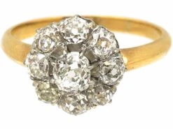 French Early 19th Century 18ct Gold & Platinum Cluster Ring Set With Old Mine Cut Diamonds -Antique Jewellery Company DSC05746 scaled 1