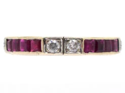 Art Deco 18ct White Gold , Diamond & Ruby Eternity Ring