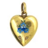 Edwardian 15ct Gold & Enamel Forget Me Not Heart Pendant -Antique Jewellery Company DSC05776 1