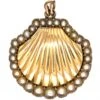 Georgian 9ct Gold Shell Locket With Natural Pearl Surround -Antique Jewellery Company DSC05789 scaled 1