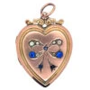 Edwardian 9ct Gold Back & Front Heart Locket With Paste Set Bow Motif 2 Edwardian 9ct Gold Back & Front Heart Locket With Paste Set Bow Motif -Antique Jewellery Company DSC05801