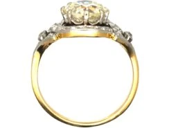 French Art Nouveau 18ct Gold & Platinum, Large Solitaire Diamond Ring With Ornate Rose Diamond Detail 10 French Art Nouveau 18ct Gold & Platinum, Large Solitaire Diamond Ring With Ornate Rose Diamond Detail -Antique Jewellery Company DSC05804 scaled 1