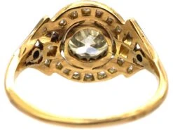 French Art Nouveau 18ct Gold & Platinum, Large Solitaire Diamond Ring With Ornate Rose Diamond Detail 11 French Art Nouveau 18ct Gold & Platinum, Large Solitaire Diamond Ring With Ornate Rose Diamond Detail -Antique Jewellery Company DSC05812 scaled 1