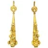 Georgian 15ct Gold Drop Earrings With Flower Motifs -Antique Jewellery Company DSC05820 copy scaled 1