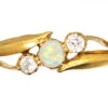 Victorian 18ct Gold Crossover Ring Set With An Opal & Two Diamonds 1 Victorian 18ct Gold Crossover Ring Set With An Opal & Two Diamonds -Antique Jewellery Company DSC05822