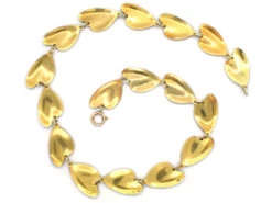 Silver & Green Enamel Lily Pad Necklace By Finn Jensen 9 Silver & Green Enamel Lily Pad Necklace By Finn Jensen -Antique Jewellery Company DSC058271