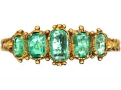 Regency 15ct Gold, Five Stone Emerald Ring