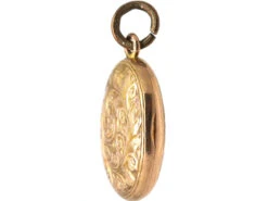 Victorian 9ct Back & Front Oval Locket With Engraved Detail -Antique Jewellery Company DSC05845 1
