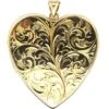 Large 9ct Gold Heart Shaped Locket With Engraved Foliate Detail -Antique Jewellery Company DSC05848 scaled 1