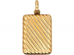 Edwardian 15ct Gold Rectangular Locket With Ridged Detail 9 Edwardian 15ct Gold Rectangular Locket With Ridged Detail -Antique Jewellery Company DSC05863 scaled 1