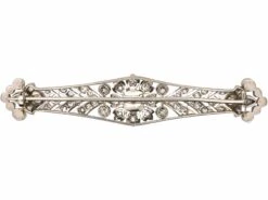 Early 20th Century 18ct White Gold, Diamond & Natural Pearl Brooch By Sybil Dunlop In Original Case 9 Early 20th Century 18ct White Gold, Diamond & Natural Pearl Brooch By Sybil Dunlop In Original Case -Antique Jewellery Company DSC05870 scaled 1