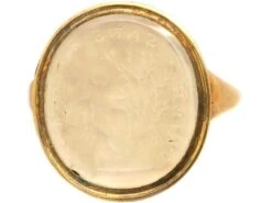 Georgian 15ct Gold Rebus Ring Of A Cherub & Willow Tree -Antique Jewellery Company DSC05874