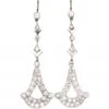Early 20th Century Platinum Drop Earrings Set With Diamonds In Original Case -Antique Jewellery Company DSC05889 scaled 1