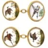 Edwardian 18ct Gold Reverse Intaglio Rock Crystal Game Bird Cufflinks -Antique Jewellery Company DSC05892 copy scaled 1
