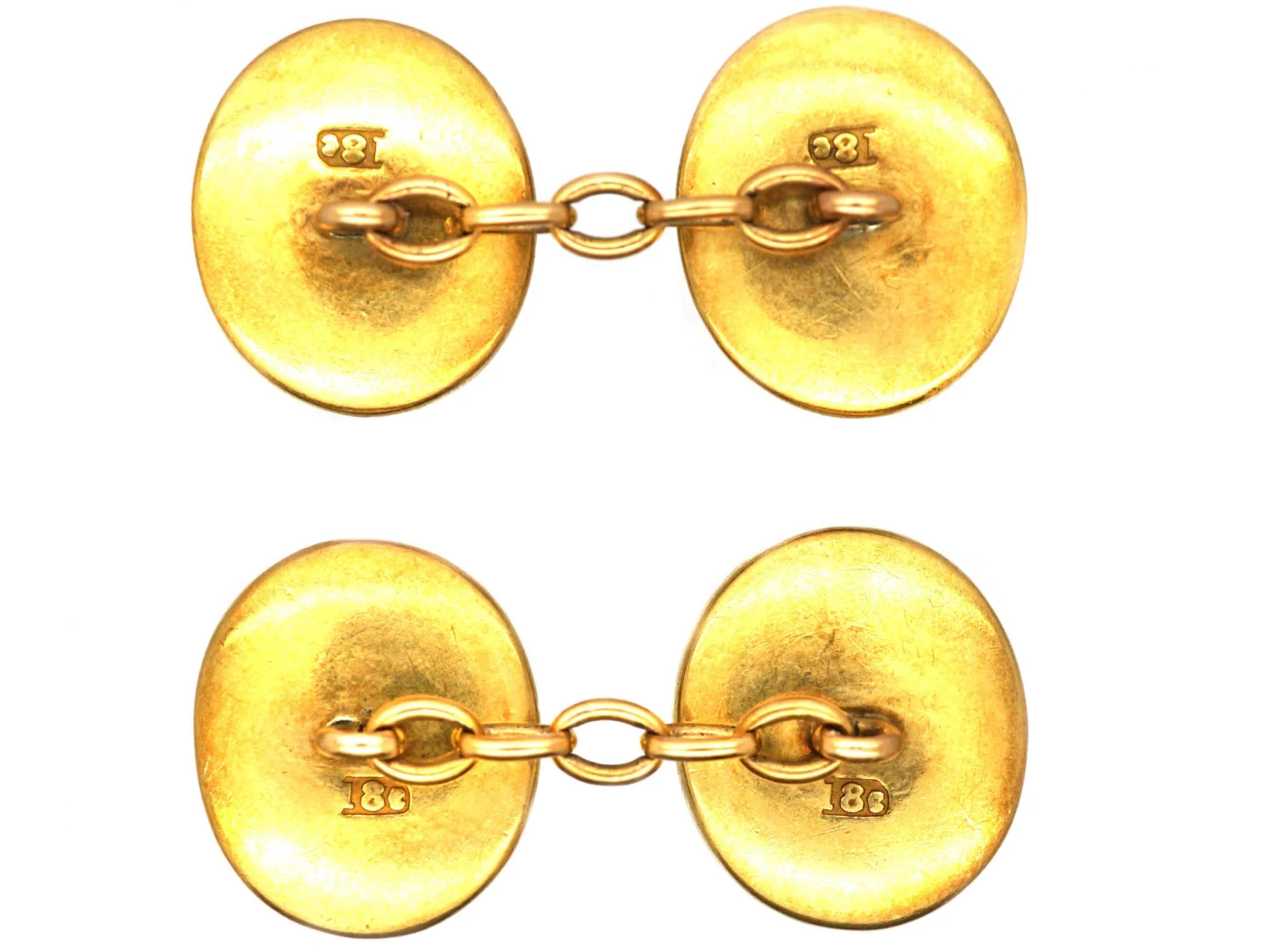 Edwardian 18ct Gold Reverse Intaglio Rock Crystal Game Bird Cufflinks 4 Edwardian 18ct Gold Reverse Intaglio Rock Crystal Game Bird Cufflinks - Image 2