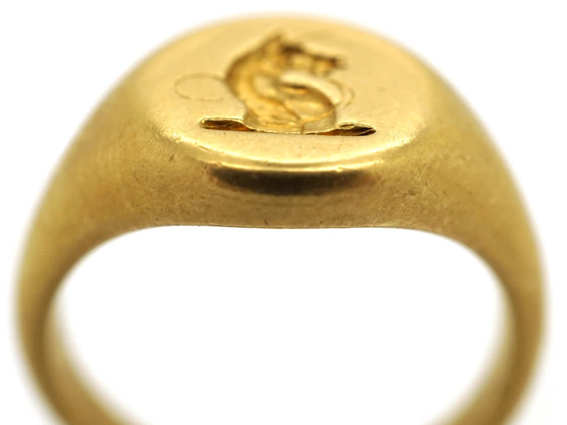 Victorian 18ct Gold Signet Ring Of A Unicorn 5 Victorian 18ct Gold Signet Ring Of A Unicorn - Image 3