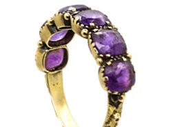 Georgian 15ct Gold Amethyst Six Stone Ring -Antique Jewellery Company DSC05926 copy