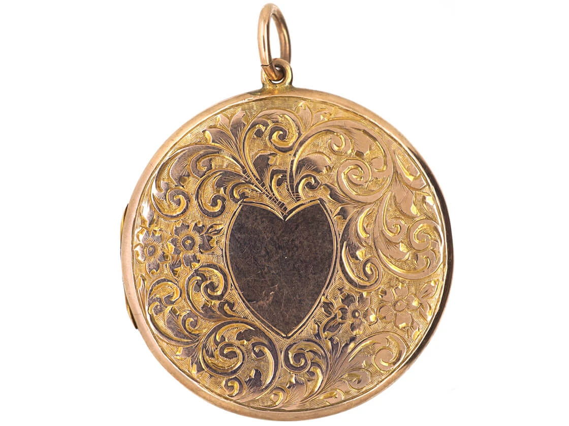 Edwardian 9ct Gold Back & Front Round Locket 3 Edwardian 9ct Gold Back & Front Round Locket