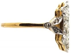 Edwardian 18ct Gold & Platinum Plaque Ring Set With Diamonds With Rose Diamond Set Shoulders -Antique Jewellery Company DSC05950 scaled 1