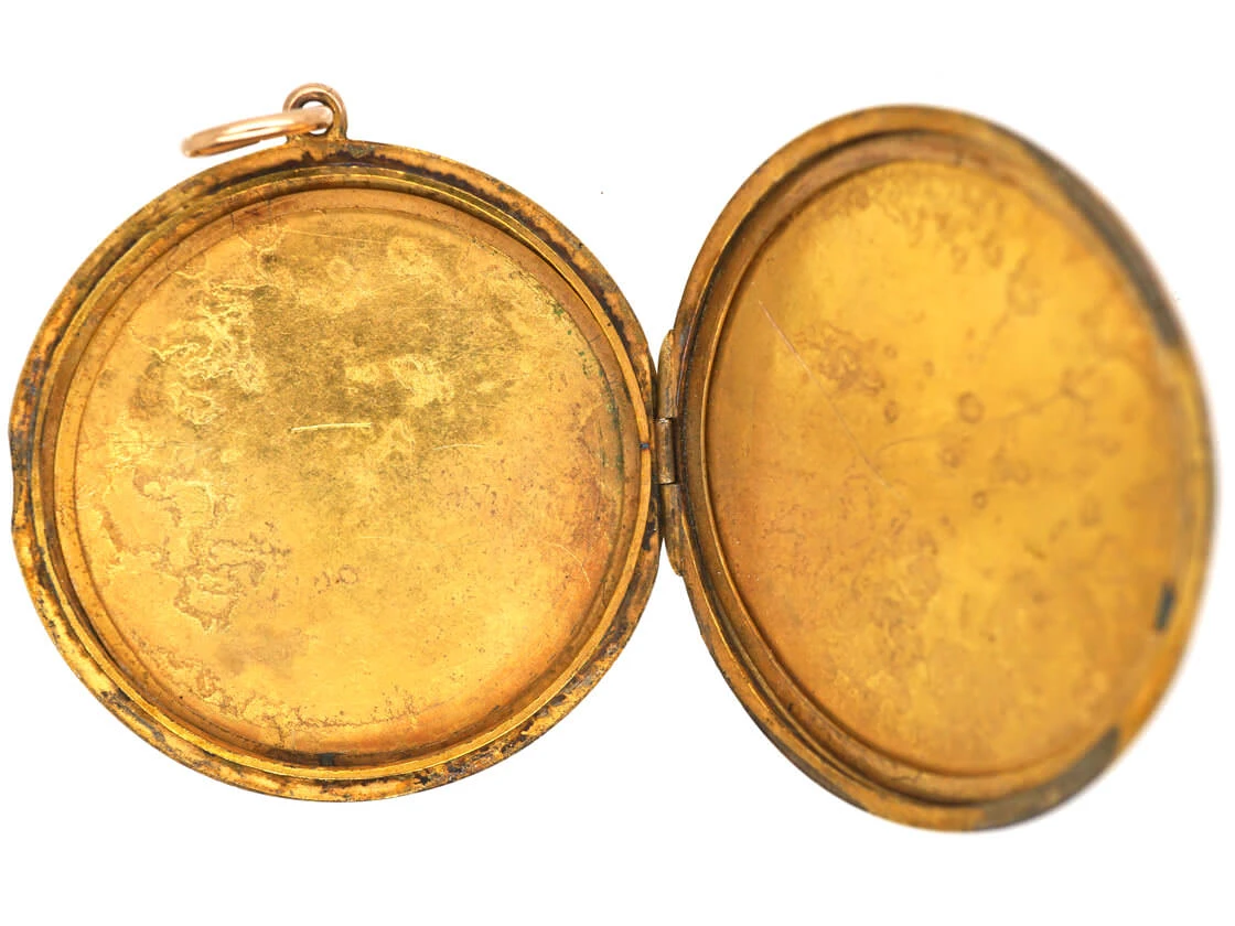 Edwardian 9ct Gold Back & Front Round Locket 5 Edwardian 9ct Gold Back & Front Round Locket - Image 3