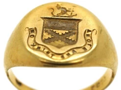 Victorian 18ct Gold Signet Ring With Crest Intaglio -Antique Jewellery Company DSC05982