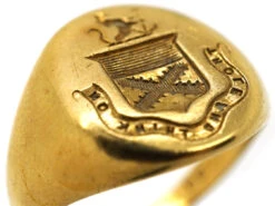 Victorian 18ct Gold Signet Ring With Crest Intaglio -Antique Jewellery Company DSC05984