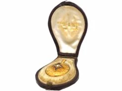 Victorian 18ct Gold, Blue Enamel & Natural Pearl Star Locket In Original Case 10 Victorian 18ct Gold, Blue Enamel & Natural Pearl Star Locket In Original Case -Antique Jewellery Company DSC05989 scaled 1