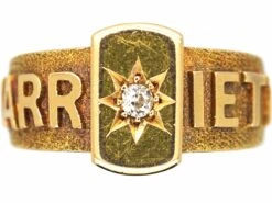 Edwardian 18ct Gold & Diamond Ring That Spells Harriet