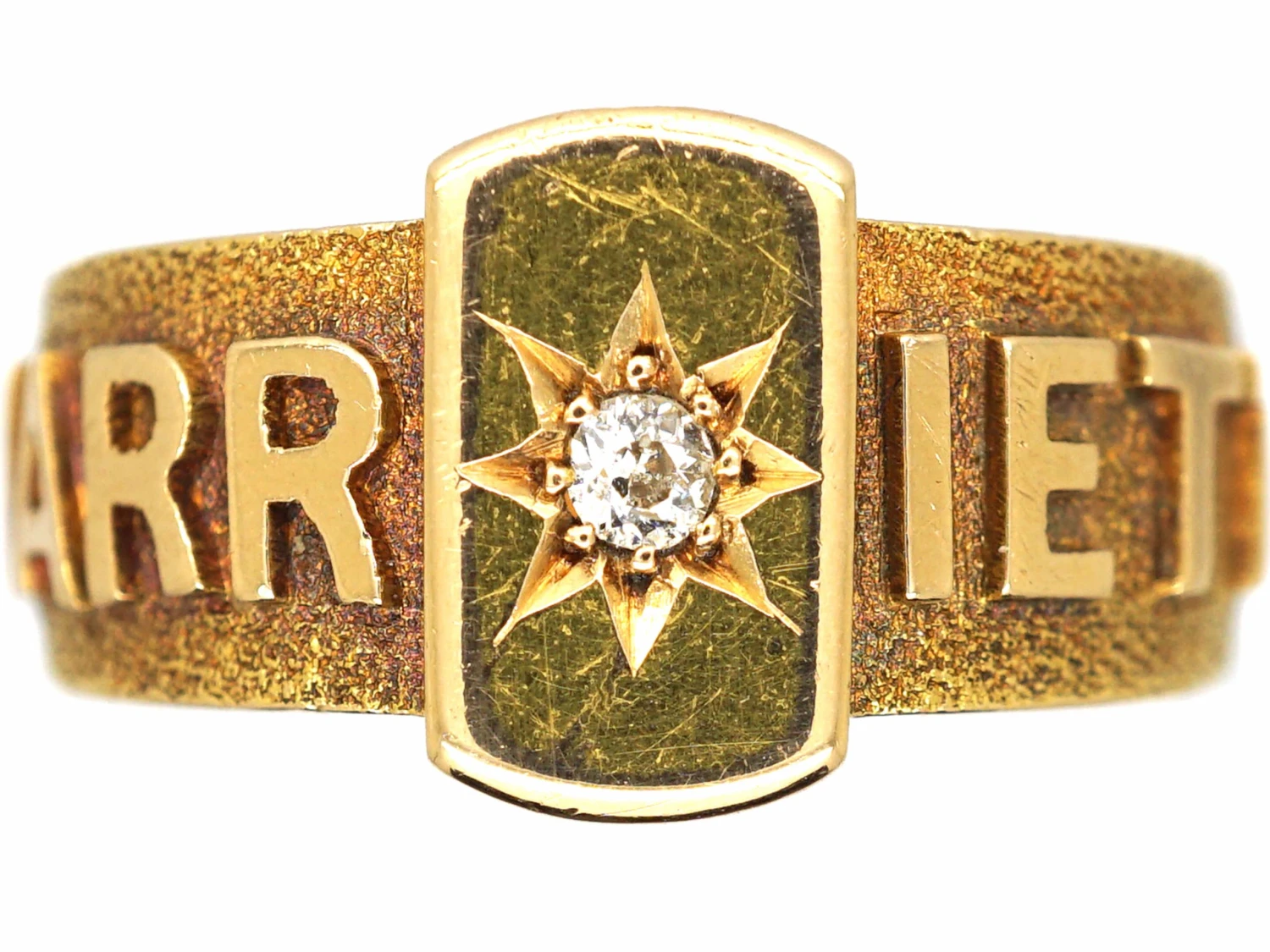 Edwardian 18ct Gold & Diamond Ring That Spells Harriet 3 Edwardian 18ct Gold & Diamond Ring That Spells Harriet