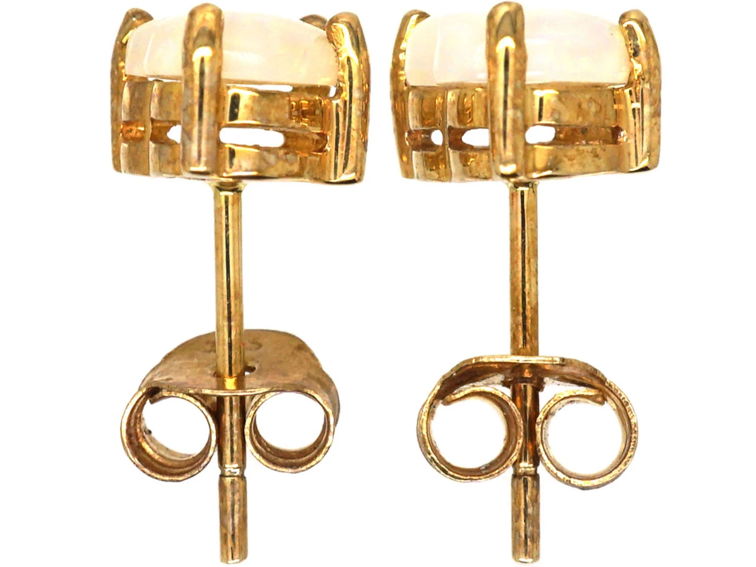 9ct Gold Opal Heart Earrings 4 9ct Gold Opal Heart Earrings - Image 2