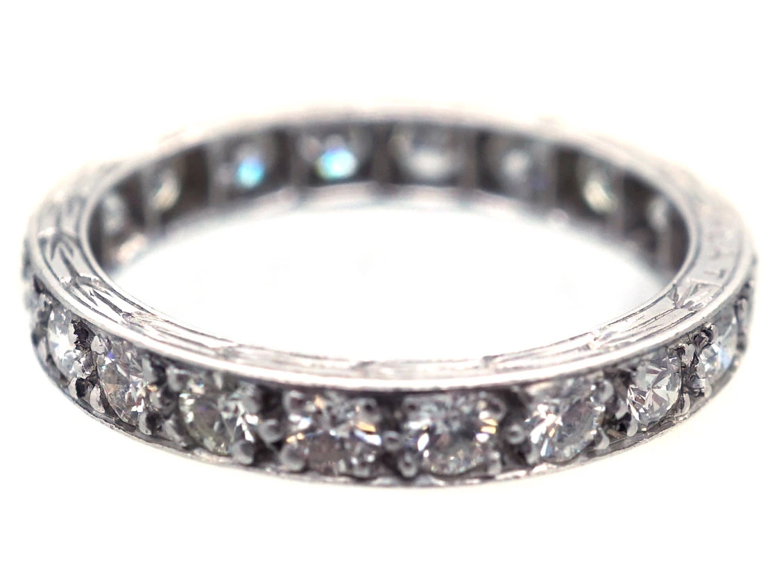 Art Deco Platinum & Diamond Set Eternity Ring 10 Art Deco Platinum & Diamond Set Eternity Ring - Image 8