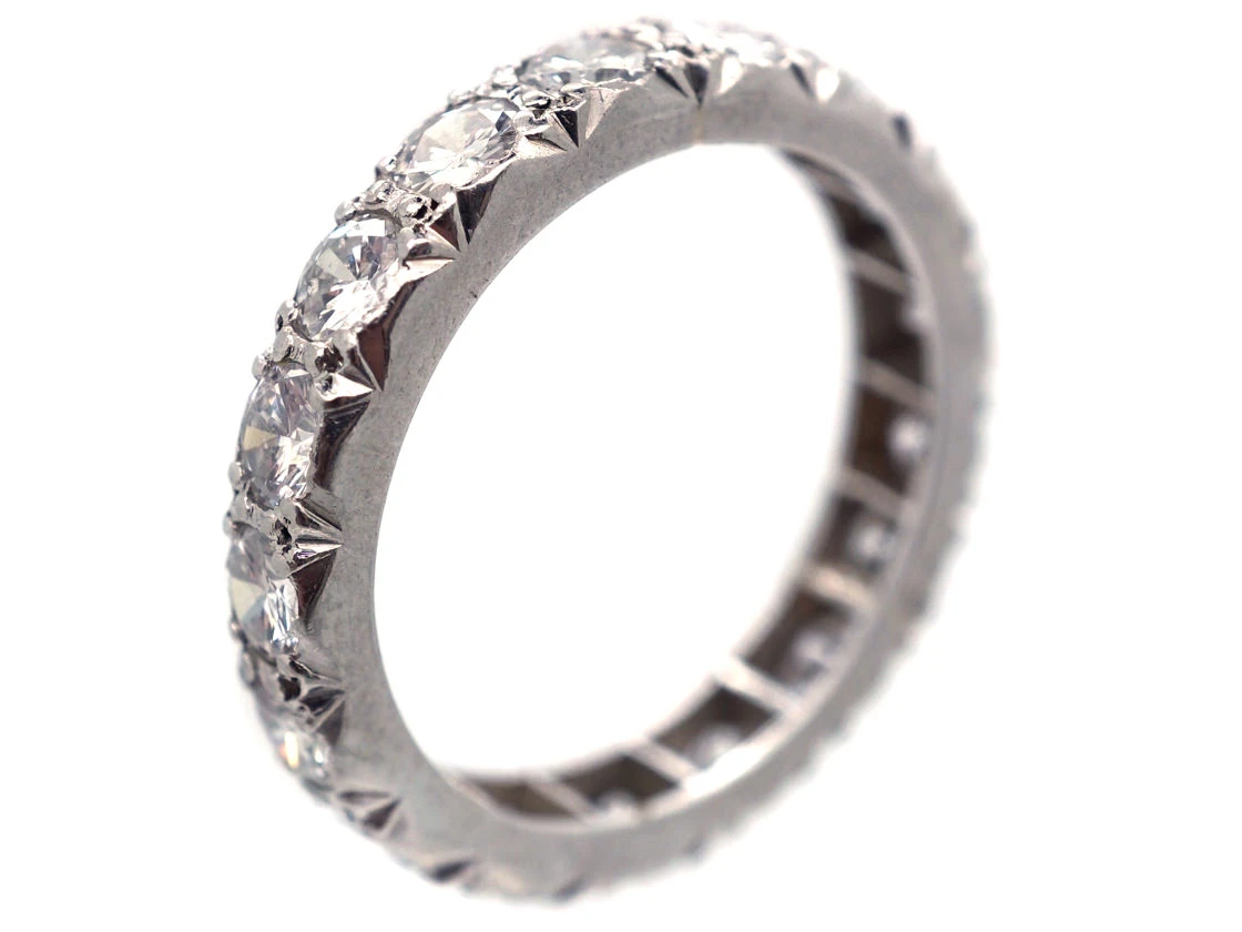 Art Deco Platinum & Diamond Set Eternity Ring 8 Art Deco Platinum & Diamond Set Eternity Ring - Image 6